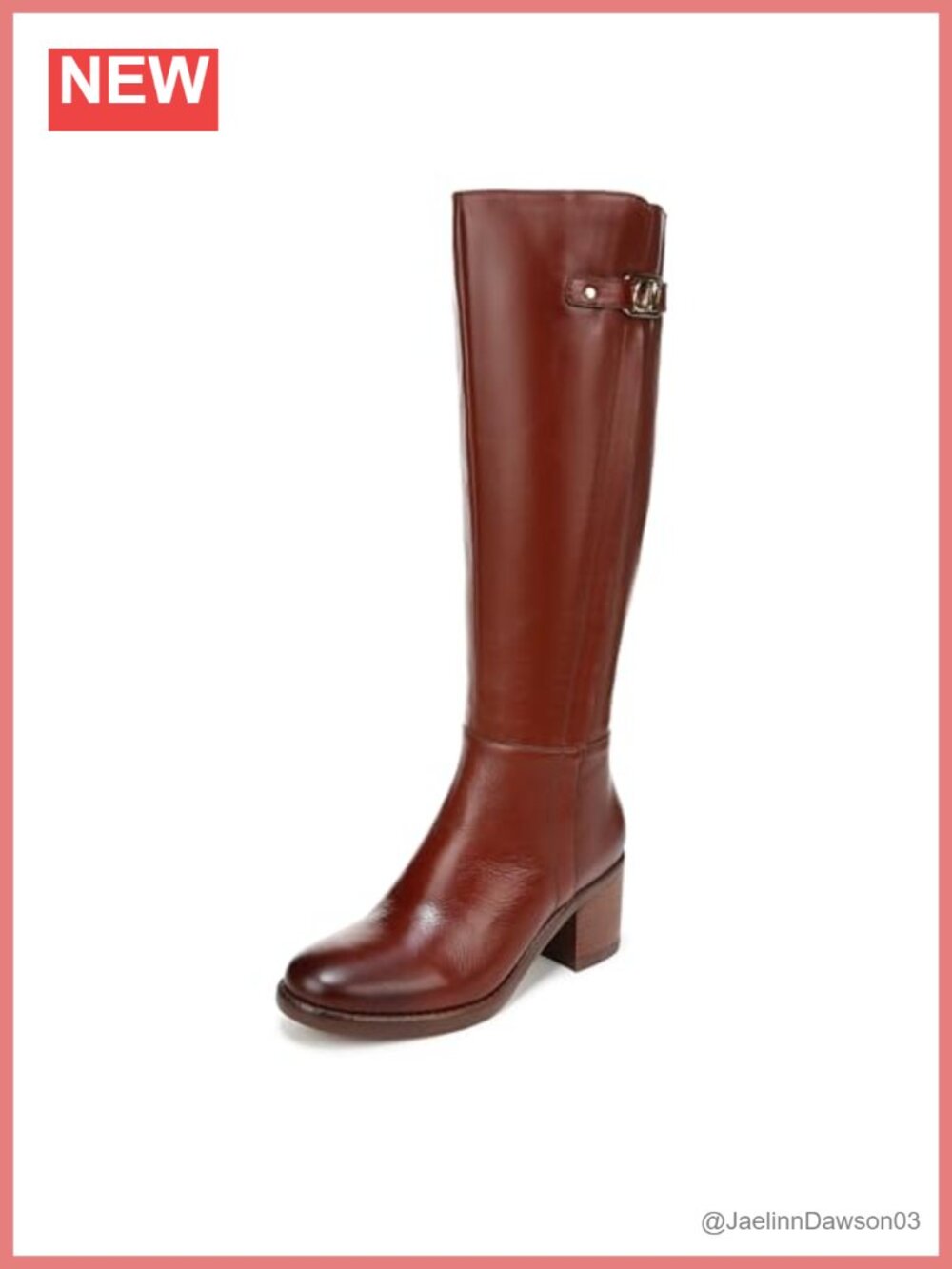 Naturalizer Fannie Block Heel Knee High Boots Leather Side Zip Women's